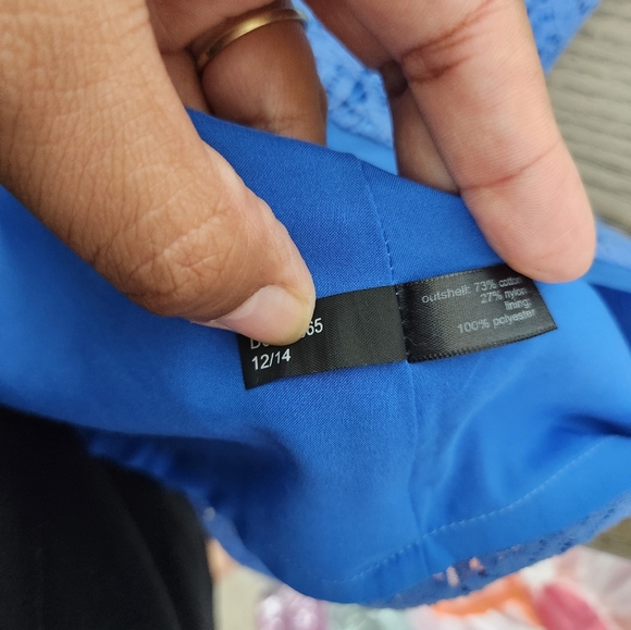 The Limited Lace Fit & Flare Spaghetti Strap Dress Womens 6 Blue Wedding Party - Picture 4 of 9